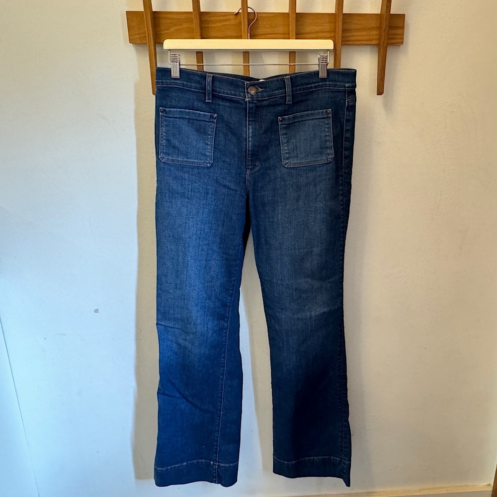 Ann Taylor Loft Modern Wide Leg Denim Trouser, size 12/31